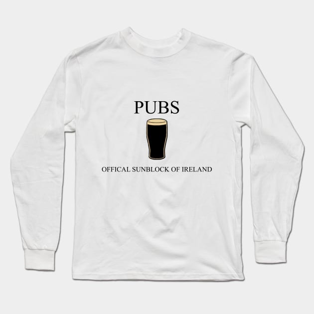 Pubs: The Official Sunblock of Ireland Long Sleeve T-Shirt by spitefultees